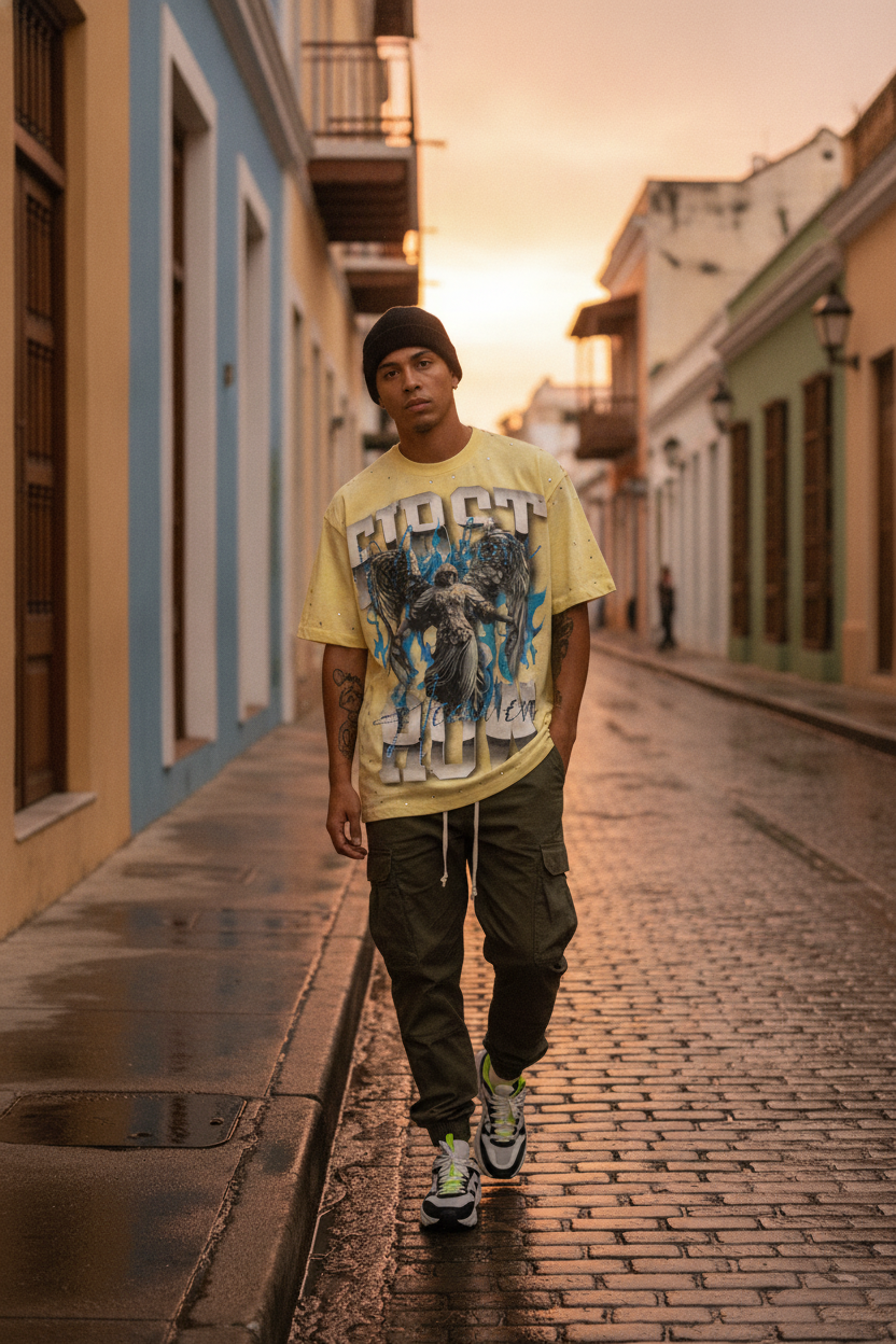FRD Woman Angel Graphic Tee: El Flow Urbano que Vibra en Puerto Rico