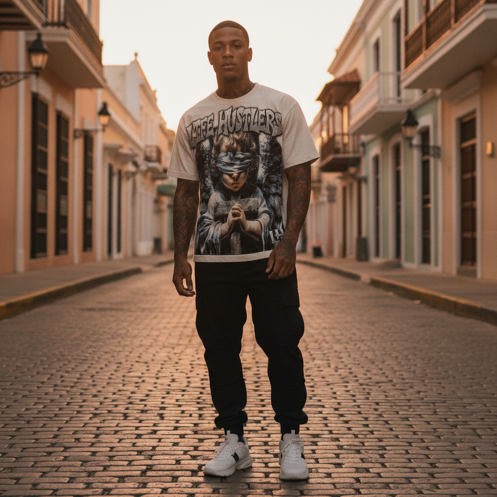 Dónde Conseguir la Life Hustlers 'Pray' White Tee Original en San Juan, PR — Puerto Rico