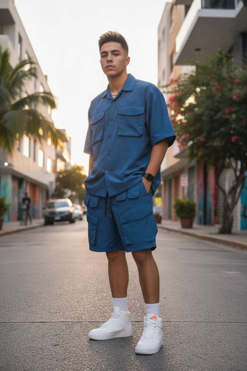 GFTD LA Cargo Short Azul: El Flow Urbano que Conquista Bayamón y Todo Puerto Rico | New In The Box PR