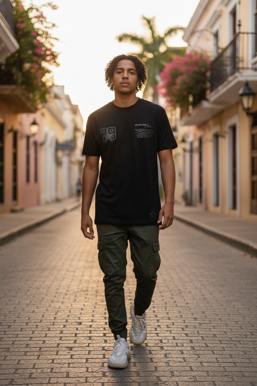Aurum 'BLACK AURA' T-Shirt: El Flow Negro que Define la Moda Urbana de Puerto Rico — Puerto Rico
