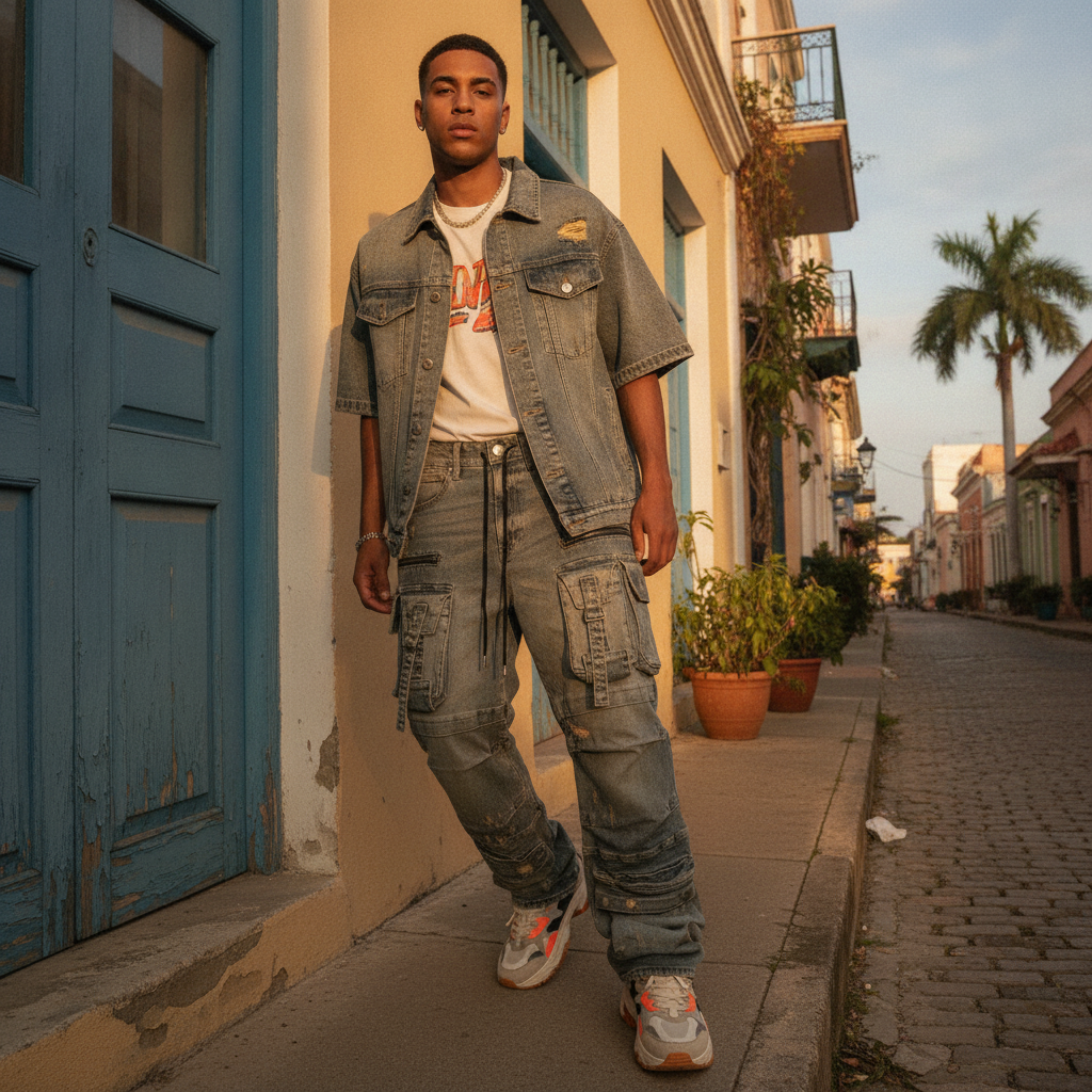 FRD Utility Cargo Denim Pants Azul Puerto Rico Comprar: El Flow Boricua Que Define la Calle | NIBPR — Puerto Rico