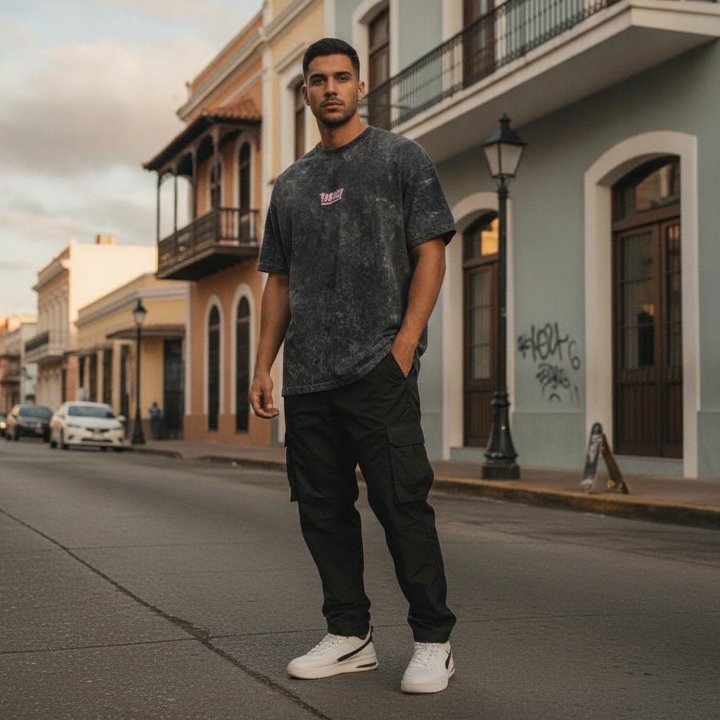 Fantasy Supply Monogram Tee Washed Grey Ponce: El Flow Exclusivo de La Perla del Sur - New In The Box PR — Puerto Rico
