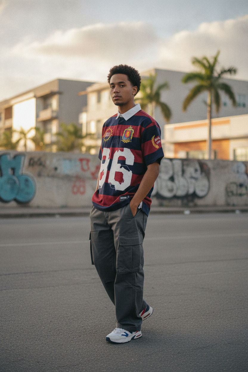 Outfit Polo Streetwear Caguas PR: Eleva Tu Flow con el FRD 'Match Day Club'
