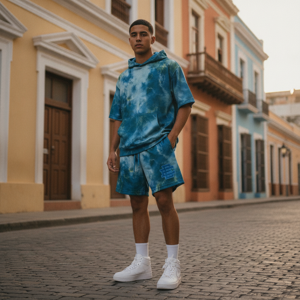 Eric Emanuel Shorts Azul Verde: El Flow Exclusivo que Conquista Ponce y PR — Puerto Rico