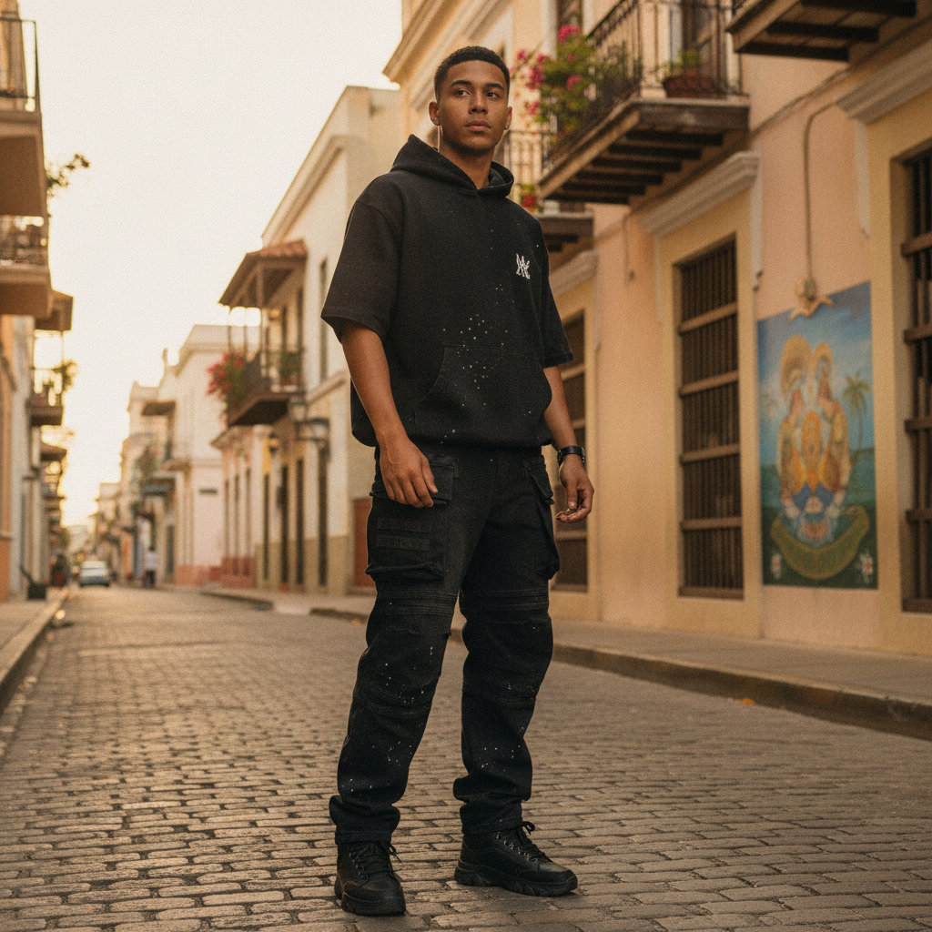 Pantalones Cargo Streetwear Hombre Puerto Rico: FRD Utility BLK 3024