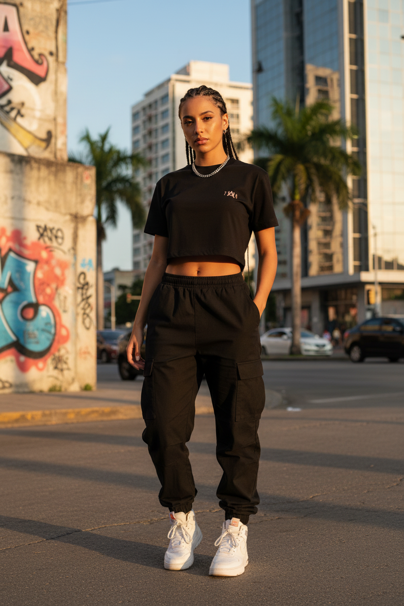 Croptop Streetwear para Mujer en Caguas PR: Eleva Tu Flow Urbano con Aurum Stardust