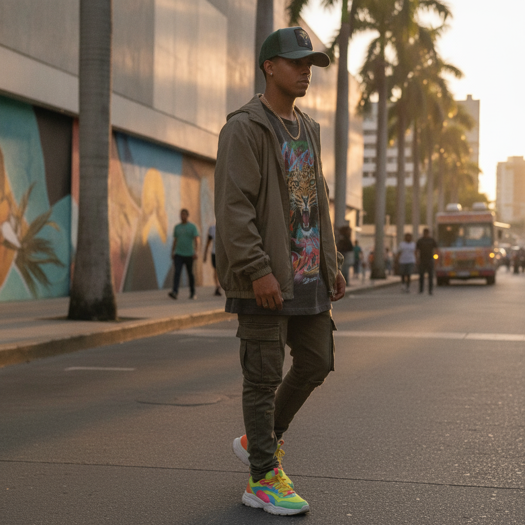 Outfits Urbanos Caguas: Cómo Lucir Tu Gold Star Green Leopard Trucker Hat | New In The Box PR