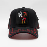 Gold Star ROOSTER BLACK/RED TRUCKER HAT (GS1013)