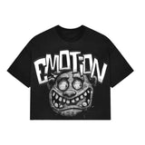 Mixed Emotions Black Monster Cropped Tee 19007