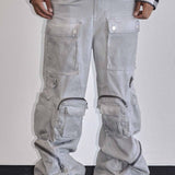 FRD UTILITY CARGO DENIM PANTS Grey 2201