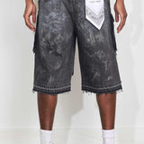FRD Washed  Multi Cargo Denim Jorts 5425