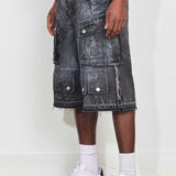 FRD Washed  Multi Cargo Denim Jorts 5425