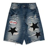 FRD PATCHES CUT OFF PLAID DENIM JORTS 3010