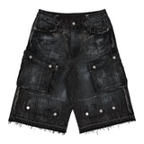 FRD Washed  Multi Cargo Denim Jorts 5425