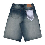 FRD WASHED MULTI CARGO DENIM JORTS 3014