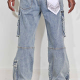 FRD UTILITY CARGO DENIM PANTS AZUL 3121