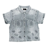 Mixed Emotions Set  Paisley Blue Denim Short 0098