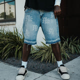 Mixed Emotions Rhinestone Blue Denim Short