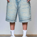 FRD Rhinestone Jorts Blue