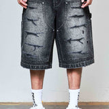 FRD Rhinestone Jorts Black