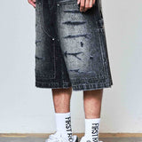 FRD Rhinestone Jorts Black