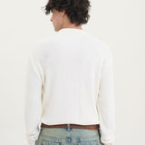 Pure Across The Lines ivory knitted Polo