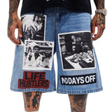 Life Hustler 'HUSTLERS' Denim Jort