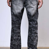 FRD ALLOVER RHINE STONE BLACK RIPPED PANTS