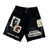 Mixed Emotions 'CHAOS' Black Carpenter Shorts