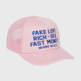 Homme Femme Fake Love Trucker Hat Pink