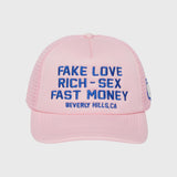 Homme Femme Fake Love Trucker Hat Pink