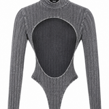 TRUE Daily Ribbed Bodysuit - Black