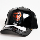 Gold Star hats Scarface charol negra