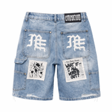 Mixed Emotions 'Blue AI Denim' Short