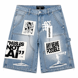 Mixed Emotions 'Blue AI Denim' Short