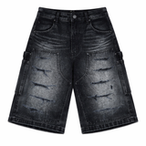 FRD Rhinestone Jorts Black