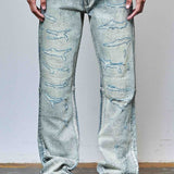 FRD ‘ALLOVER RHINESTONE’ BLUE DENIM FLARE JEAN