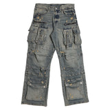FRD UTILITY CARGO DENIM PANTS AZUL