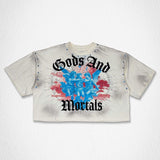 FRD 'Gods And Mortals Celestial Balance' Cropped Tee