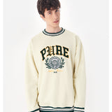 SWEATER CREMA VERDE COLLEGE