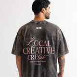 Pure Local Creative Crew T-shirt Box fit Vintage black 19355