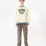 SWEATER CREMA VERDE COLLEGE