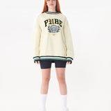 SWEATER CREMA VERDE COLLEGE