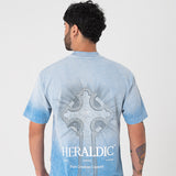 Heraldic pure t-shirt azul con cruz 18526