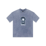 Pure Dopamine Blue Keyhole T-Shirt
