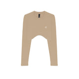 Pure Dopamine Beige Long Sleeve Crop Top
