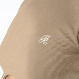 Pure Dopamine Beige Long Sleeve Crop Top