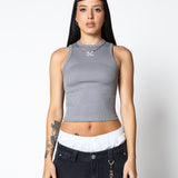 Pure Dopamine Grey Rib Tank Top