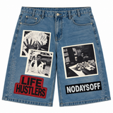 Life Hustler 'HUSTLERS' Denim Jort